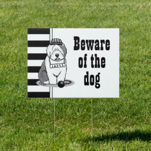 Just a Little Trouble Old English Sheepdog Gray 1 Sign