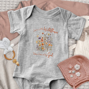 Just A Little Wildflower Watercolor Baby Girl Baby Bodysuit