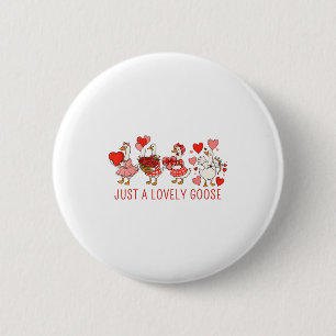 Just A Lovely Goose Valentines Day Cute Heart Goos Button
