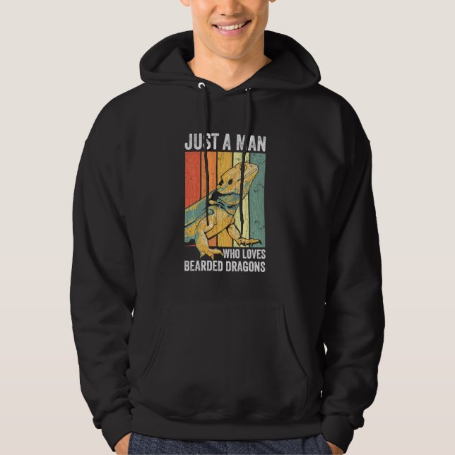 Just A Man Who Loves Bearded Dragon Mens Hoodie (Front)