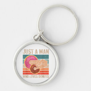 Just A Man Who Loves Donuts  2 In The Pinky 1 In T Keychain