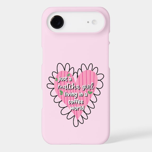 Just a Matcha Girl Heart Aesthetic – Pink Cute  Case-Mate iPhone Case (Back)
