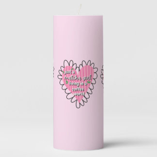 Just a Matcha Girl Heart Aesthetic – Pink Cute Pillar Candle