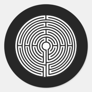 Just a Maze on Black Classic Round Sticker
