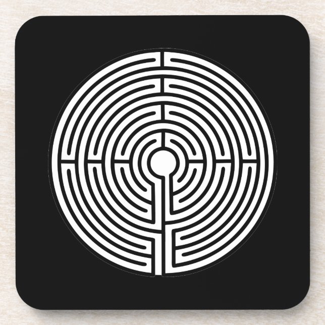 Just a Maze on Black Drink Coaster (Front)