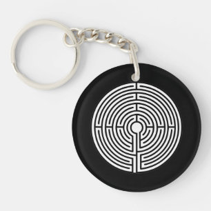 Just a Maze on Black Keychain