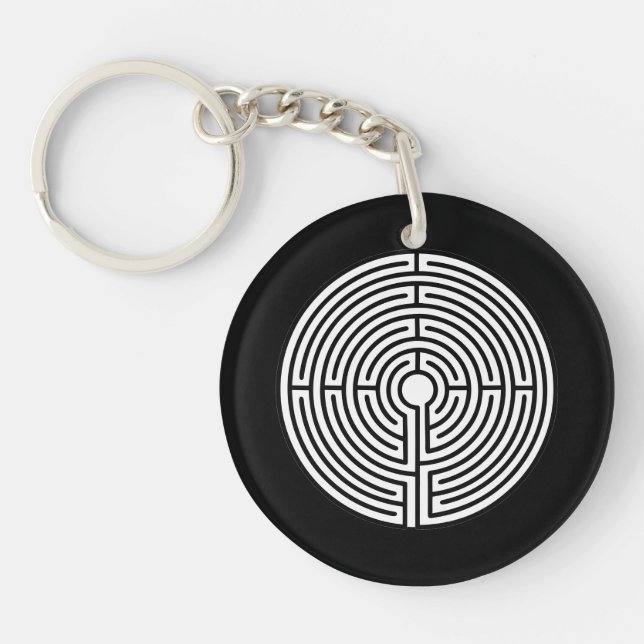 Just a Maze on Black Keychain (Front)