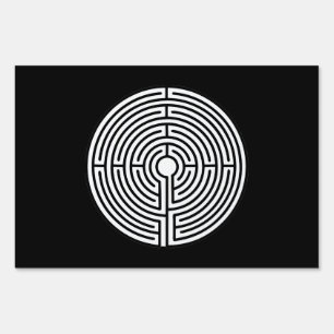 Just a Maze on Black Yard Sign