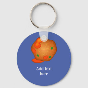 Just a Meatball - single bite in sauce - add text Keychain