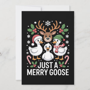 Just A Merry Goose Christmas Reindeer Candy Cane Invitation