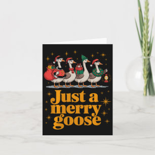 Just A Merry Goose Funny Christmas Premium Tri-ble Card