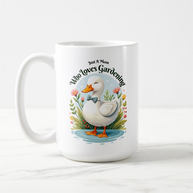 Just A Mom Who Loves Gardening Mother Gardener Gar Coffee Mug (Left)