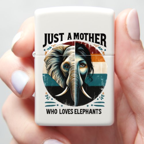 Just a Mothers Love for Elephants Zippo Lighter