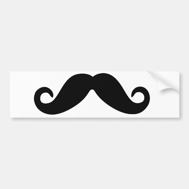 just a mustache bumper sticker (Front)