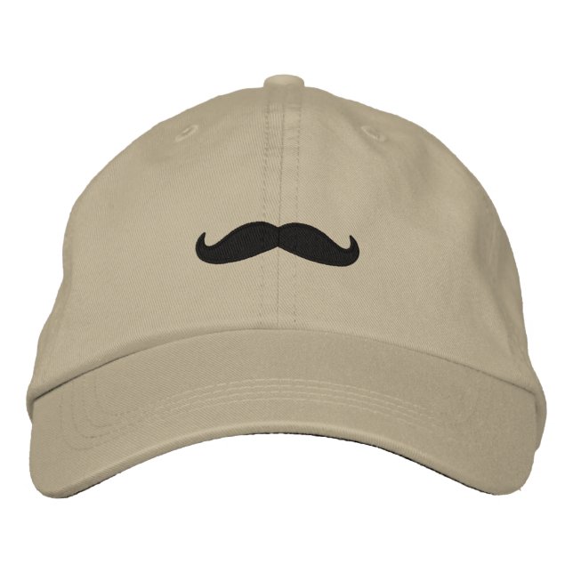 Just a Mustache Embroidered Baseball Cap (Front)