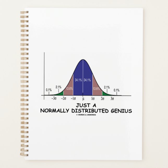 Just A Normally Distributed Genius Stats Humor Planner (Front)