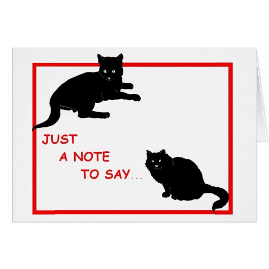 Just a Note Black Cats Cards (Front Horizontal)