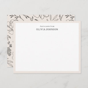 Just a Note From Border Boho Flowers Note Card