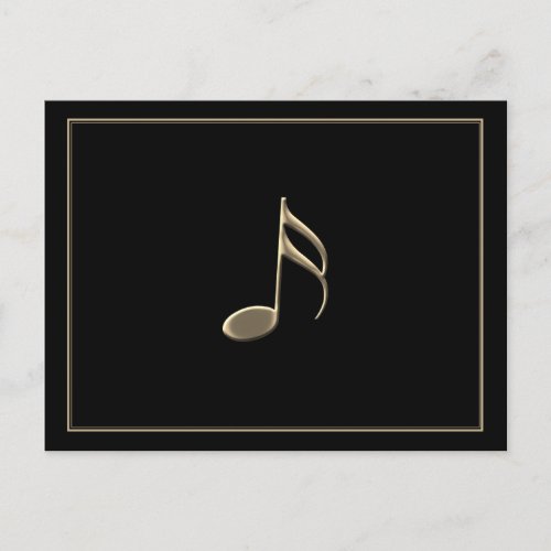 Just a Note Gold Music Note Black Postcard