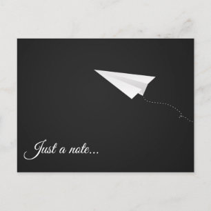 Just A Note Paper Airplane Postcard