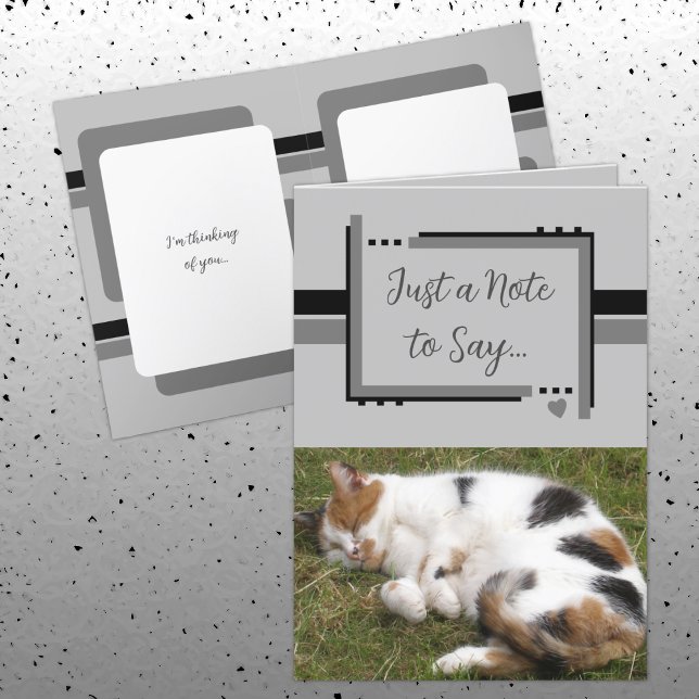 Just a note to say cat photos black grey card (Creator Uploaded)