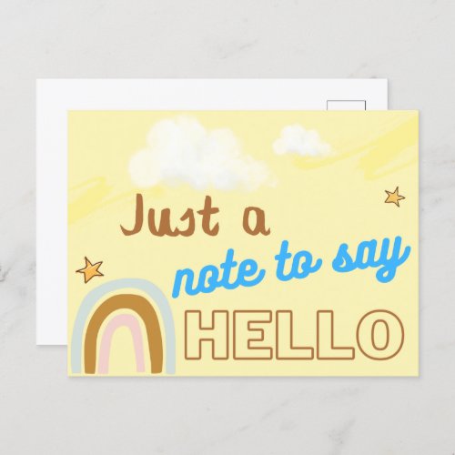 Just a note to say hello postcard