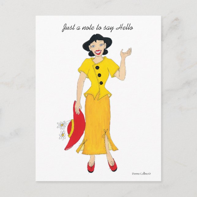 Just a note to say Hello Postcard (Front)