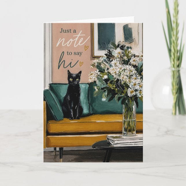 Just a Note to Say Hi | Cozy Cat Card (Front)