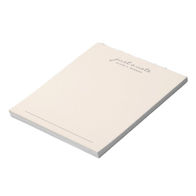 Just A Note Warm Peach Script Notepad (Rotated)