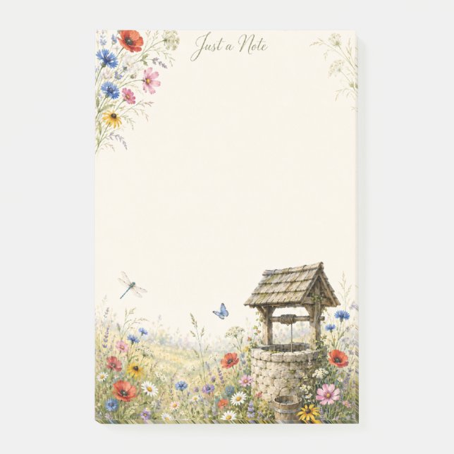 Just a Note Wildflower Wishing Well Post-it® Notes (Front)