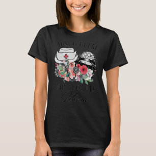 Just A Nurse Who Loves Her Veteran  Flower Nurse D T-Shirt