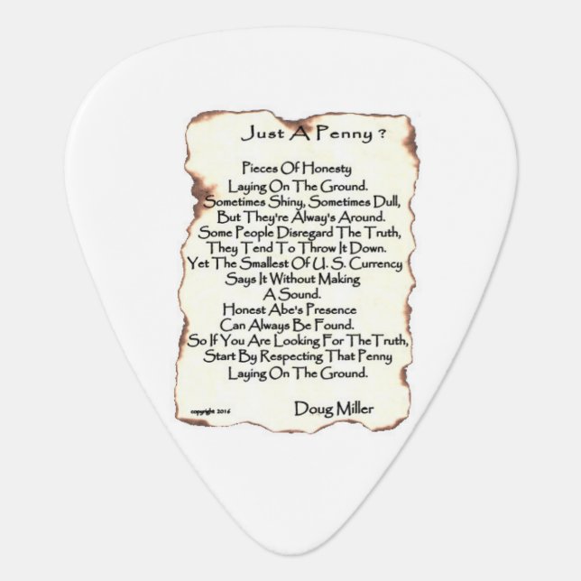 Just A Penny? Guitar Pick (Front)