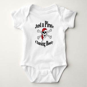Just a Pirate Chasing Booty - Colorful Skull Baby Bodysuit