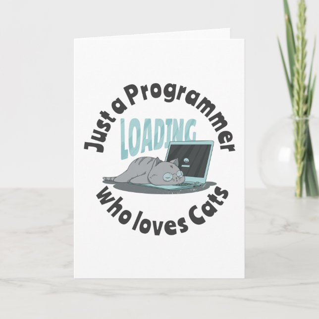 Just a programmer who loves cats card (Front)