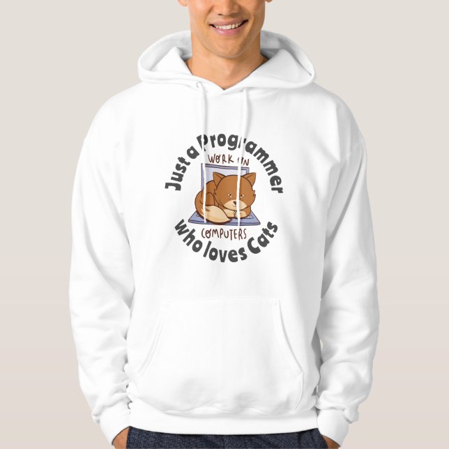 Just a programmer who loves cats hoodie (Front)