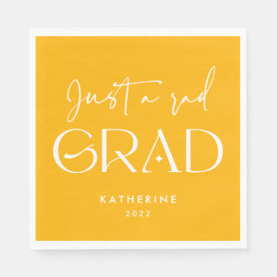 Just a rad Grad Funny Yellow 2022 Graduation Napkins