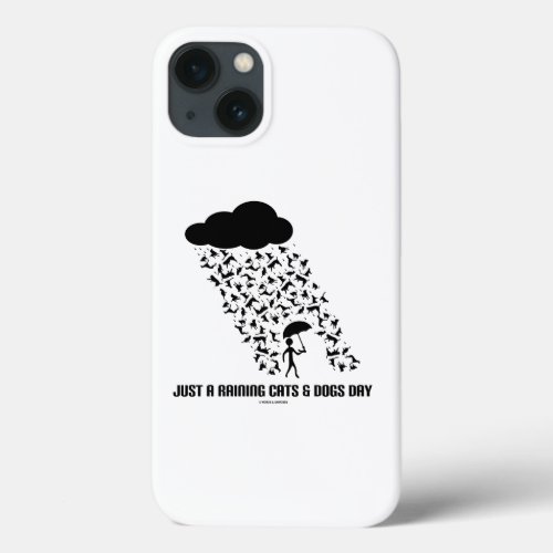 Just A Raining Cats And Dogs Day Meteorology Humor iPhone 13 Case