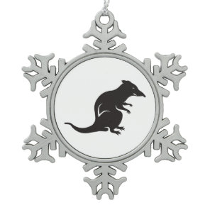 Just a Rat Snowflake Pewter Christmas Ornament