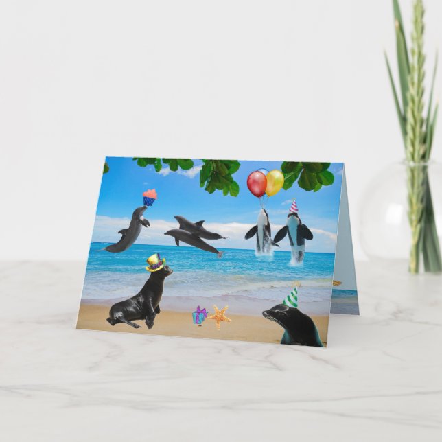 Just a Really Silly Sealife Birthday Card (Front)