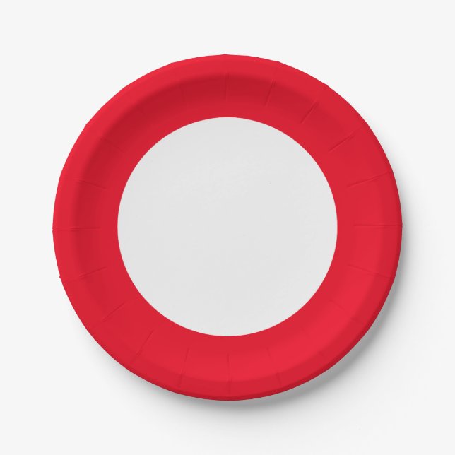 Just a red scarlet color paper plates (Front)
