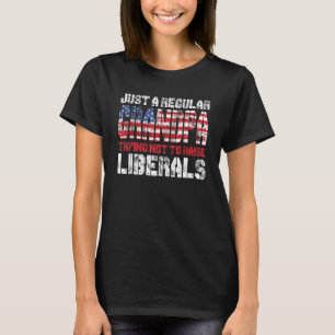 Just A Regular Grandpa Trying Not To Raise Liberal T-Shirt