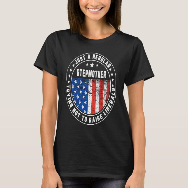 Just A Regular Stepmother Raise Liberals USA Ameri T-Shirt (Front)