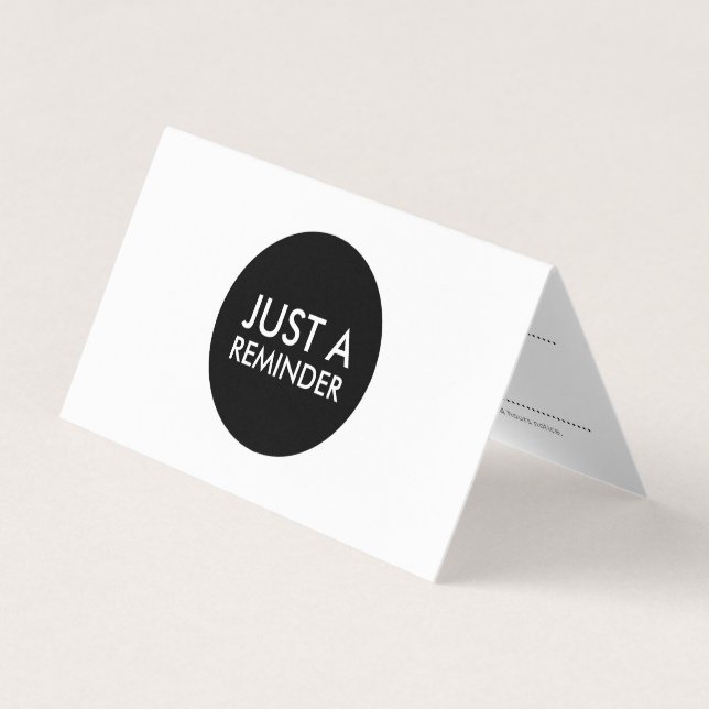 just a reminder folded appointment card (Front)