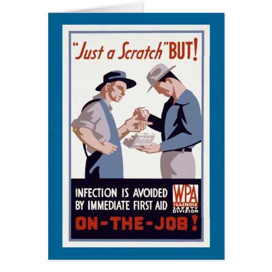 "Just a Scratch" First Aid Poster Cards (Front)