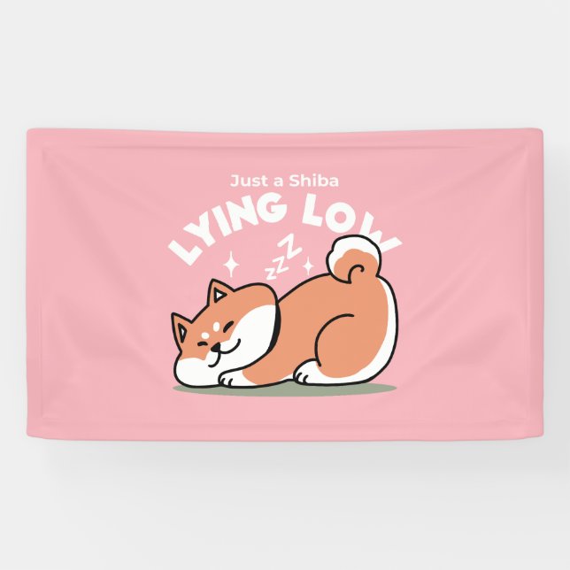 Just a Shiba Lying Low: Cute Shiba Inu Design Banner (Horizontal)