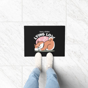 Just a Shiba Lying Low: Cute Shiba Inu Design Doormat