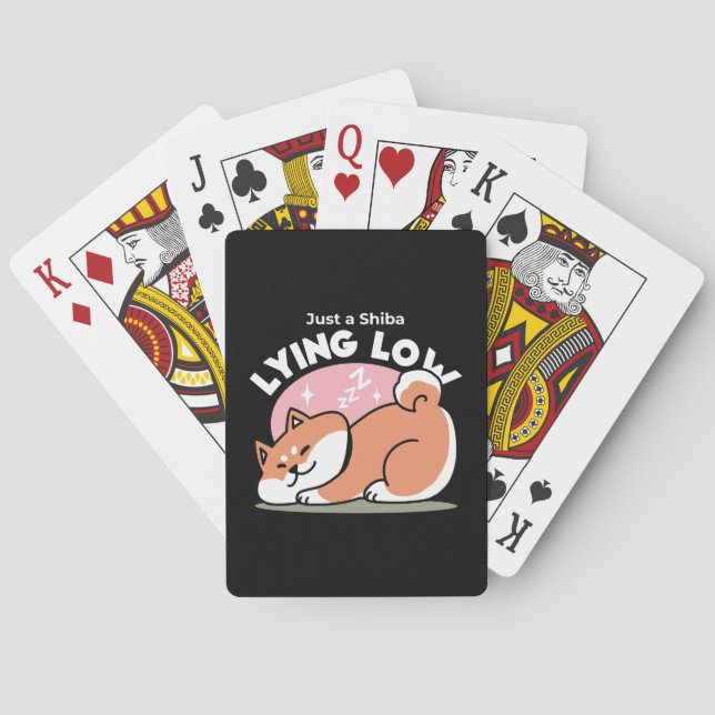 Just a Shiba Lying Low: Cute Shiba Inu Design Poker Cards (Back)