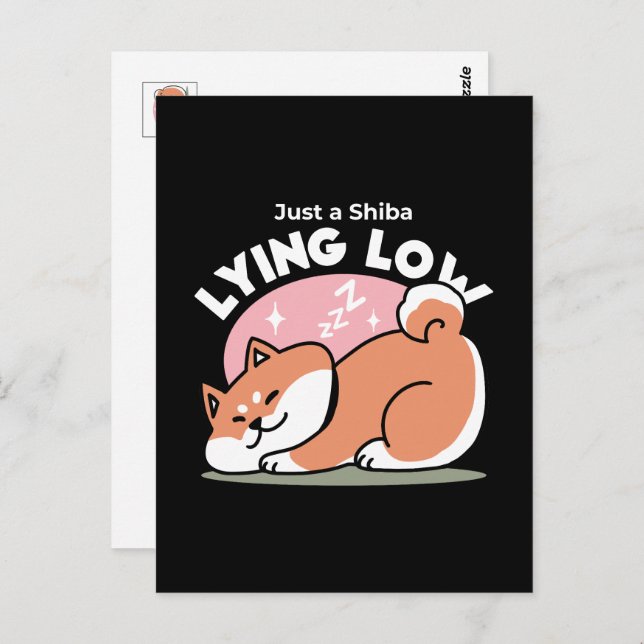 Just a Shiba Lying Low: Cute Shiba Inu Design Postcard (Front/Back)