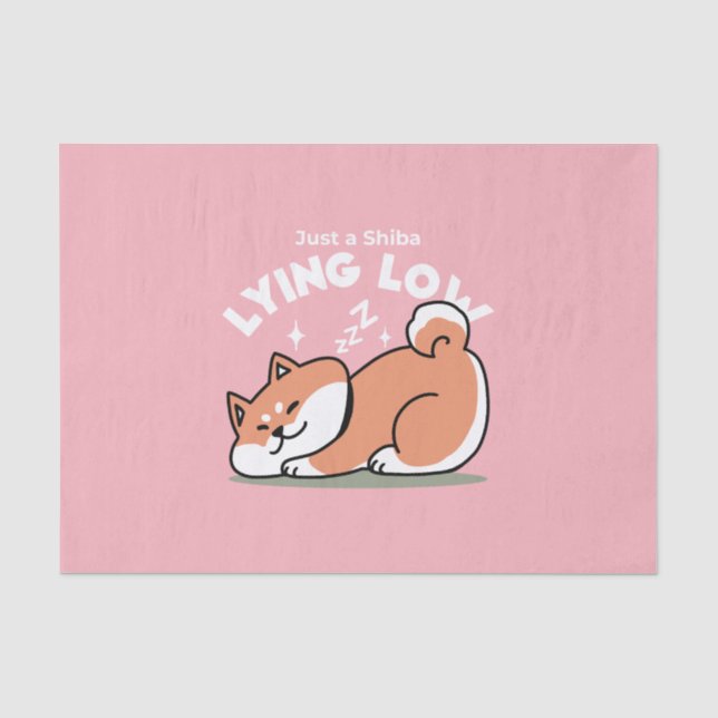 Just a Shiba Lying Low: Cute Shiba Inu Design Tissue Paper (Front)