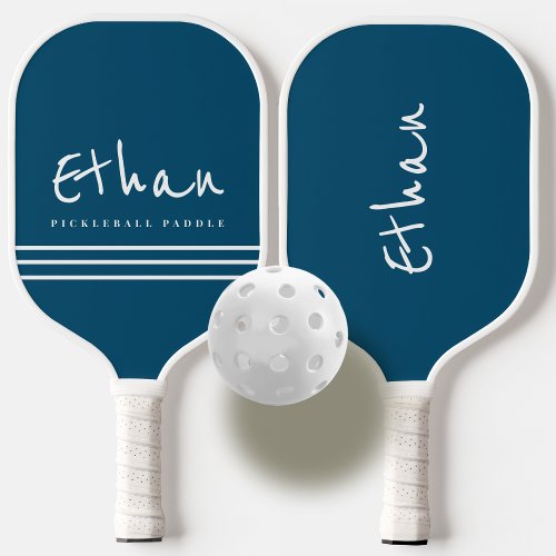 Just a Simple Blue Pickleball Paddle with Name